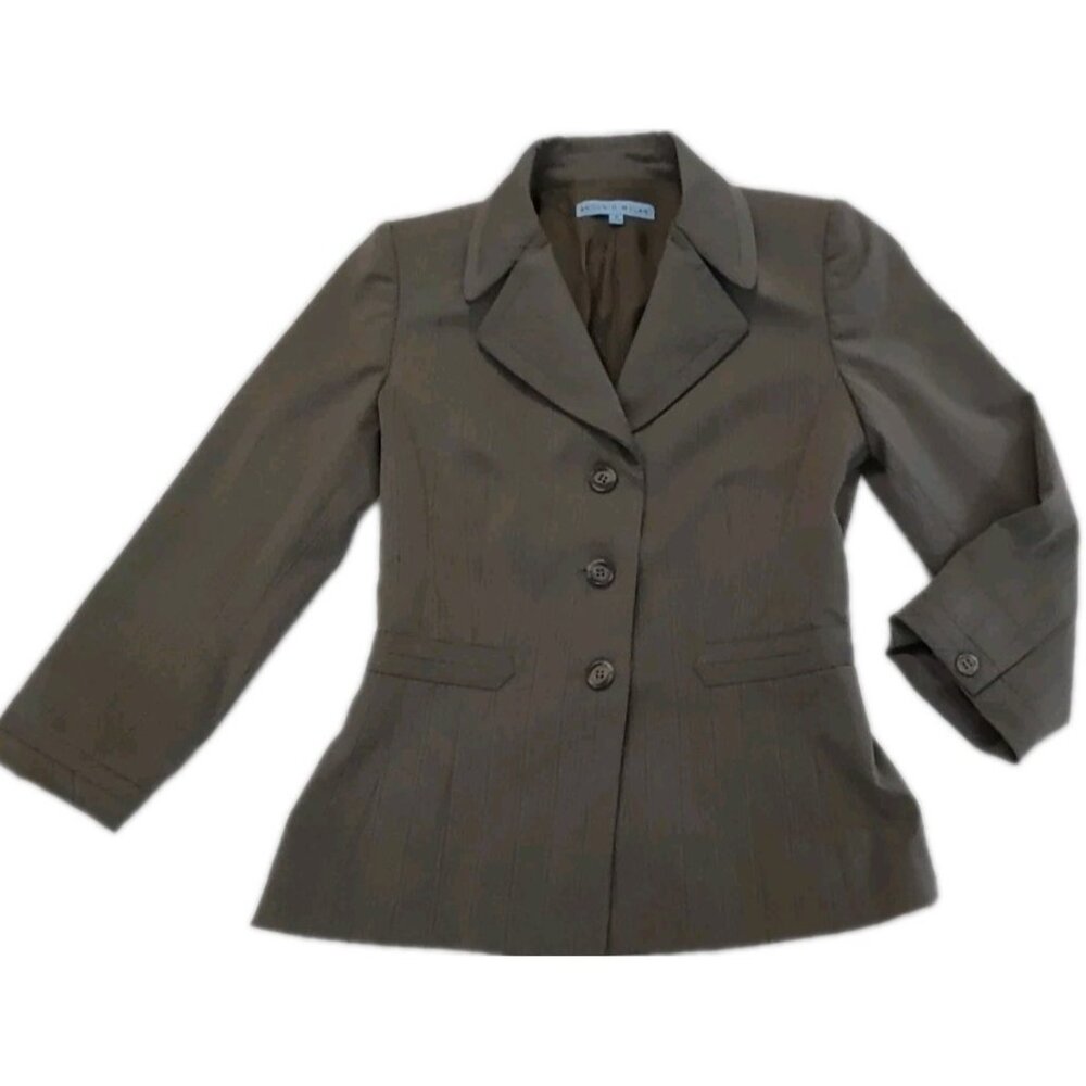 ANTONIO MELANI   Structured Classic Blazer Jacket Top Size 0 Dark Gray
